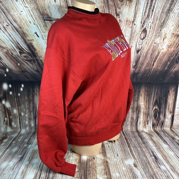 Vintage 90s Sz Large Embroidered FOOTBALL MOM Grandma Sweatshirt Top Made in USA - Picture 3 of 14